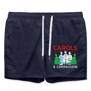 Carols & Compassion Krankenschwester Weihnachten - Badeshorts - French Navy - Vorne - AI Model Male 185 light (185cm)