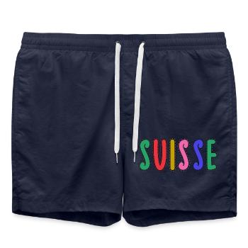 SUISSE. PAYS. GENEVE - Short de bain - bleu marine - Devant - AI Model Male 185 light (185cm)