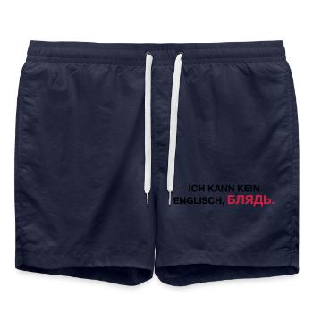 Je ne peux pas parler anglais bljat disant - idée cadeau - Short de bain - bleu marine - Devant - AI Model Male 185 light (185cm)