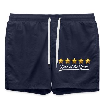 Vater des Jahres Sternen-Glanz - Badeshorts - French Navy - Vorne - AI Model Male 185 light (185cm)