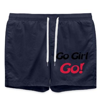 go girl go - Badeshorts - French Navy - Vorne - AI Model Male 185 light (185cm)
