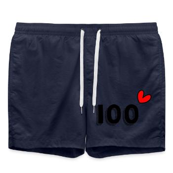 100. 100 YEARS. 100th ANNIVERSARY. BIRTHDAY 100 - Swim Trunks - french navy - Front - AI Model Male 185 light (185cm)