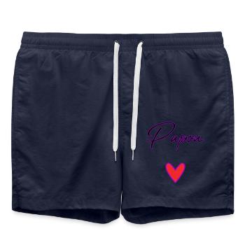 DAD. FATHER'S DAY. HAPPY FATHER'S DAY. HAPPY BIRTHDAY. - Swim Trunks - french navy - Front - AI Model Male 185 light (185cm)