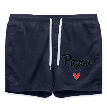 PAPUA. PAPA. VATERTAG. FROHER VATERTAG - Badeshorts - French Navy - Vorne - AI Model Male 185 light (185cm)