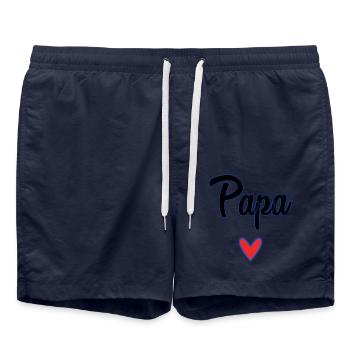 DAD. FATHER'S DAY. HAPPY FATHER'S DAY. HAPPY BIRTHDAY. - Swim Trunks - french navy - Front - AI Model Male 185 light (185cm)