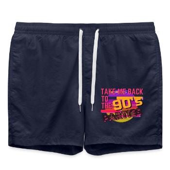 Bring mich zurück zu den Partys der 90er - Badeshorts - French Navy - Vorne - AI Model Male 185 light (185cm)