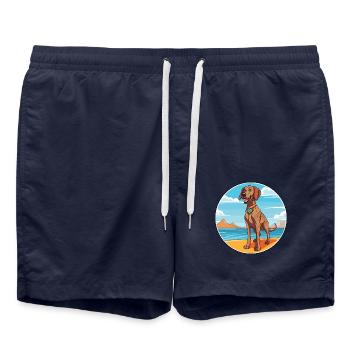Plott Hund Rasse Cartoon Kawaii Clipart Hund - Badeshorts - French Navy - Vorne - AI Model Male 185 light (185cm)