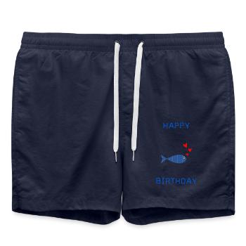 ALLES GUTE ZUM GEBURTSTAG. JAHRESTAG. - Badeshorts - French Navy - Vorne - AI Model Male 185 light (185cm)