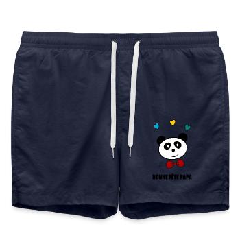 - GUTE PARTY, DAD. - DAD. VATERTAG. Frohe Party - Badeshorts - French Navy - Vorne - AI Model Male 185 light (185cm)