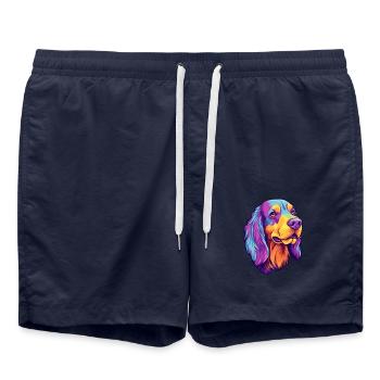 Polnische Jagdhunderasse Karikatur Kawaii Illustrati - Badeshorts - French Navy - Vorne - AI Model Male 185 light (185cm)