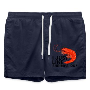 Ich mag Garnelen Ok - Angelliebhaber | Garnele - Badeshorts - French Navy - Vorne - AI Model Male 185 light (185cm)