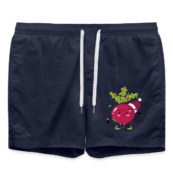 Rote Bete zur Feier! - Badeshorts - French Navy - Vorne - AI Model Male 185 light (185cm)