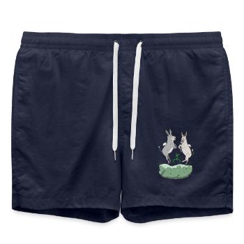 Fliegende Esel – FeArt - Badeshorts - French Navy - Vorne - AI Model Male 185 light (185cm)