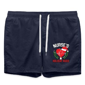 Krankenschwester's Holiday Hugs Krankenpflege Medi - Badeshorts - French Navy - Vorne - AI Model Male 185 light (185cm)