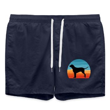 Grand Anglo Francais Tricolore Hundesilhouette - Badeshorts - French Navy - Vorne - AI Model Male 185 light (185cm)