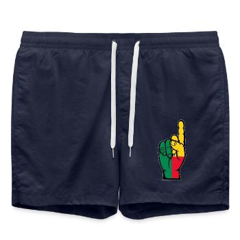 Benin Flagge Nummer 1 - Badeshorts - French Navy - Vorne - AI Model Male 185 light (185cm)