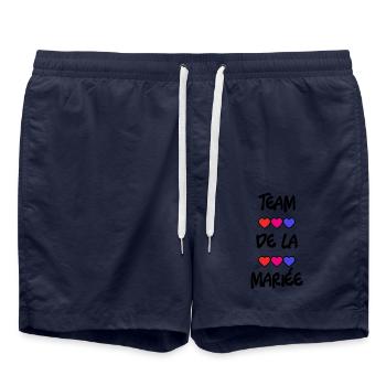 ICH HABE GERADE GEHEIRATET. Junggesellinnenabschied. VALENTINSTAG. PAAR - Badeshorts - French Navy - Vorne - AI Model Male 185 light (185cm)