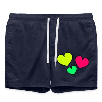 HERZ. HERZ. HERZ. KÜSSEN. SCHMATZEN. KÜSST. - Badeshorts - French Navy - Vorne - AI Model Male 185 light (185cm)