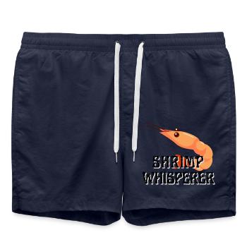Garnelenflüsterer - Lustiger Garnelenliebhaber - Badeshorts - French Navy - Vorne - AI Model Male 185 light (185cm)
