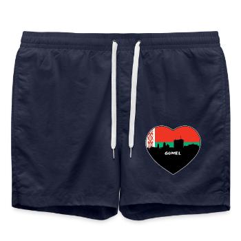 Gomel Weißrussland Flagge Skyline Reise Souvenir - Badeshorts - French Navy - Vorne - AI Model Male 185 light (185cm)