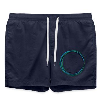 Ring Kreis Circle Zirkel 3 - Badeshorts - French Navy - Vorne - AI Model Male 185 light (185cm)
