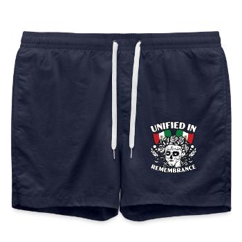 Unified In Remembrance Dia De Muertos - Badeshorts - French Navy - Vorne - AI Model Male 185 light (185cm)