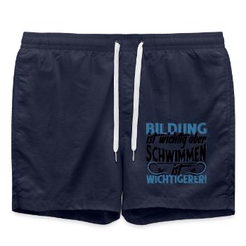 Schwimmen Schwimmsport Spruch - Badeshorts - French Navy - Vorne - AI Model Male 185 light (185cm)