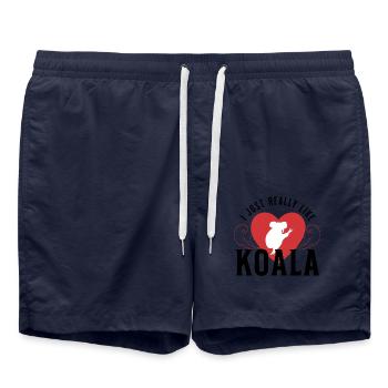 Ich mag KOALA einfach sehr - Badeshorts - French Navy - Vorne - AI Model Male 185 light (185cm)