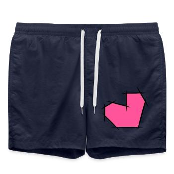 Herz aus Strichen - Badeshorts - French Navy - Vorne - AI Model Male 185 light (185cm)