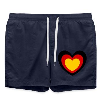 Herz Deutschland Farben - Badeshorts - French Navy - Vorne - AI Model Male 185 light (185cm)