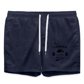 ohne camping ist alles doof zelt - Badeshorts - French Navy - Vorne - AI Model Male 185 light (185cm)