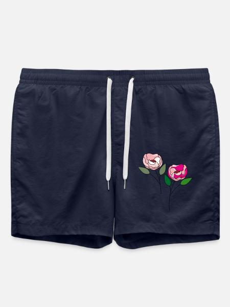 zwei Blumen - Badeshorts - French Navy