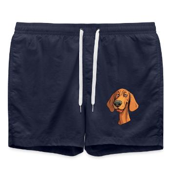 Dänische Broholmer Hunderasse Karikatur Kawaii Illustra - Badeshorts - French Navy - Vorne - AI Model Male 185 light (185cm)
