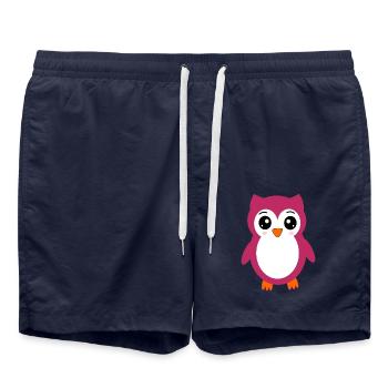 Eule, Rosa Eule - Badeshorts - French Navy - Vorne - AI Model Male 185 light (185cm)