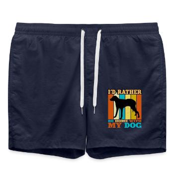 Chien Francais Blanc und Orange Hund Silhouette - Badeshorts - French Navy - Vorne - AI Model Male 185 light (185cm)