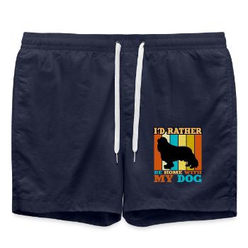 Cavalier King Charles Spaniel Hund Silhouette - Badeshorts - French Navy - Vorne - AI Model Male 185 light (185cm)