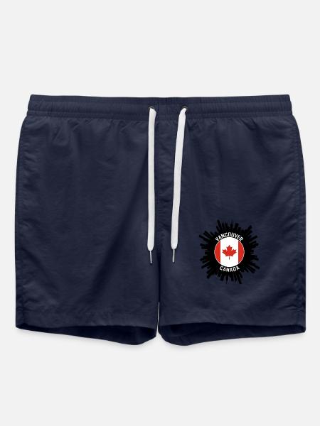 Vancouver Skyline Kanada Flagge Reisesouvenir - Badeshorts - French Navy