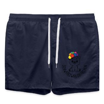 Schwarzwaldbärchen - Badeshorts - French Navy - Vorne - AI Model Male 185 light (185cm)