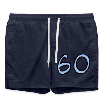 JAHRESTAG. ALLES GUTE ZUM GEBURTSTAG. ALLES GUTE ZUM GEBURTSTAG. - Badeshorts - French Navy - Vorne - AI Model Male 185 light (185cm)