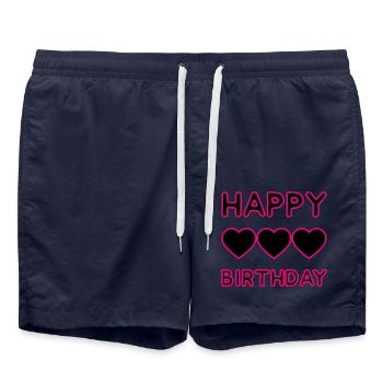 ALLES GUTE ZUM GEBURTSTAG. JAHRESTAG. - Badeshorts - French Navy - Vorne - AI Model Male 185 light (185cm)