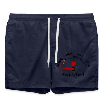 Kaffeeanzeige müde - Badeshorts - French Navy - Vorne - AI Model Male 185 light (185cm)