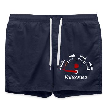 Kaffeeanzeige müde - Badeshorts - French Navy - Vorne - AI Model Male 185 light (185cm)