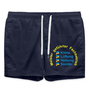 Klima Lüftung Heizung Sanitär - Meister - Badeshorts - French Navy - Vorne - AI Model Male 185 light (185cm)