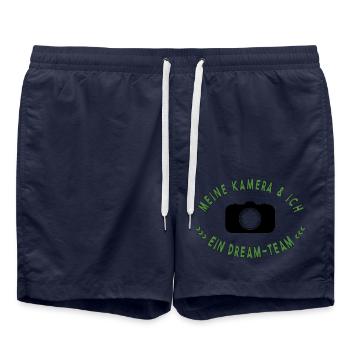 meine Kamera und ich - Badeshorts - French Navy - Vorne - AI Model Male 185 light (185cm)