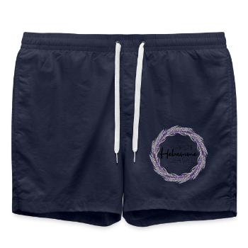 Beste Hebamme der Welt - Badeshorts - French Navy - Vorne - AI Model Male 185 light (185cm)