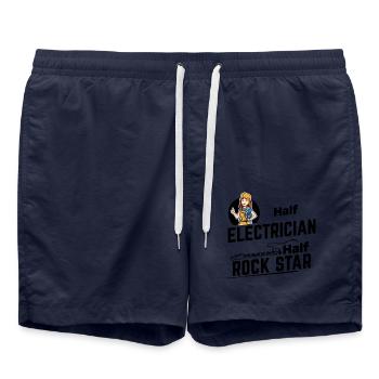 Half Electrician, half Rock Star - Elektrikerin - Badeshorts - French Navy - Vorne - AI Model Male 185 light (185cm)