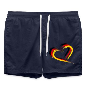 Flagge Deutschlands Farben Fahne - Badeshorts - French Navy - Vorne - AI Model Male 185 light (185cm)