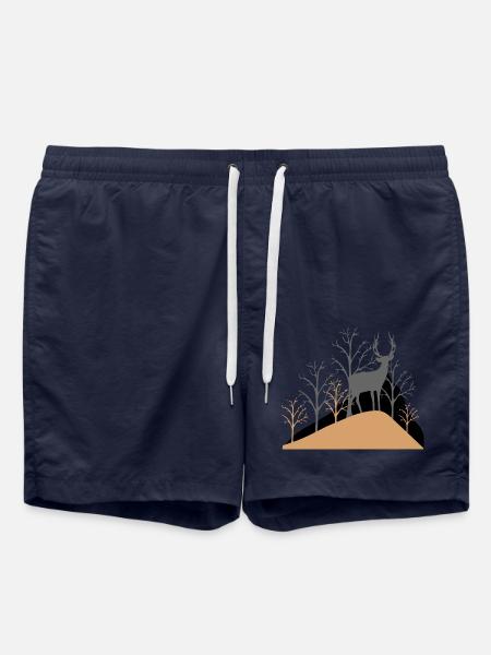 Hirsch im Wald - Badeshorts - French Navy