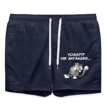 Yoga?!? Ihr Anfänger... - Badeshorts - French Navy - Vorne - AI Model Male 185 light (185cm)