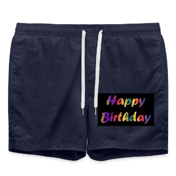 ALLES GUTE ZUM GEBURTSTAG. ALLES GUTE ZUM GEBURTSTAG. JAHRESTAG. - Badeshorts - French Navy - Vorne - AI Model Male 185 light (185cm)